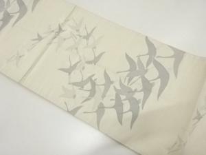 アンティーク　群鶴模様織り出し袋帯（材料）